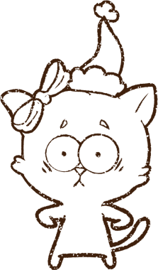 Orijinal Noel Kedi Kömürü Çizimi