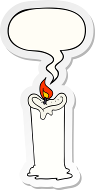 Konuşma balonu çıkartmalı orijinal çizgi film mumu