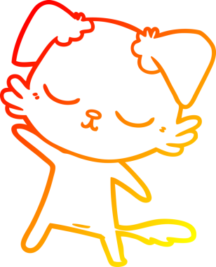 Sevimli bir çizgi film köpeğinin orjinal sıcak çizgi çizimi