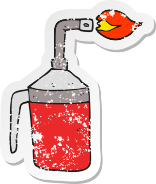 Orijinal gerilim dolu çizgi film kaynak makinesinin çıkartması.