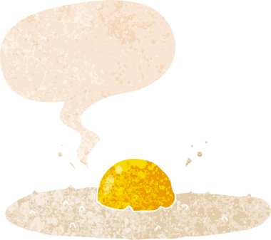 Konuşma baloncuklu orijinal çizgi film yumurta grunge sıkıntı retro desenli