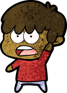 Orijinal endişeli çizgi film çocuğu