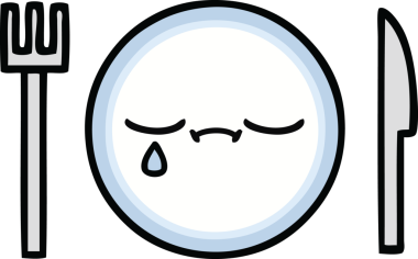 Orijinal bir yemek tabağı karikatürü.