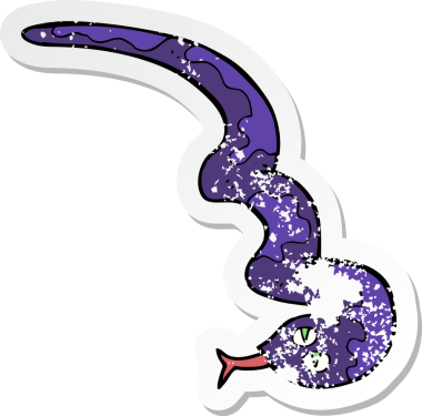 Orijinal tedirgin çizgi film tıslayan yılanı çıkartması.