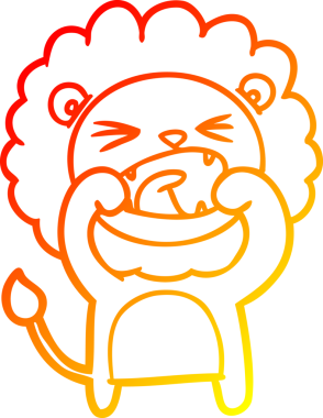 Bir çizgi film aslanının orjinal sıcak çizgi çizimi