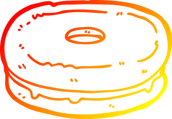 Bir çizgi film bisküvisinin orjinal sıcak çizgi çizimi