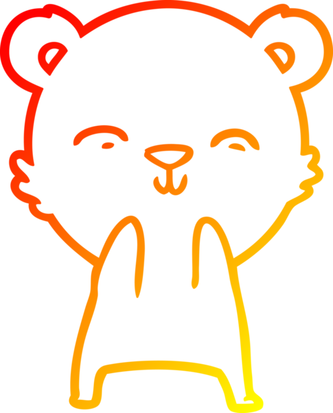 Mutlu bir kutup ayısının orjinal sıcak çizgi çizimi