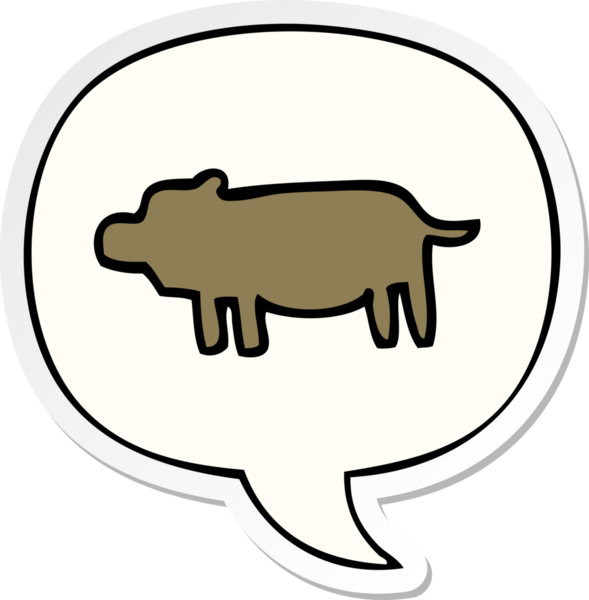 Konuşma balonu çıkartmalı orijinal hayvan sembolü