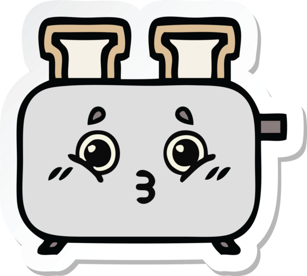 Orijinal bir tost makinesi karikatürü.