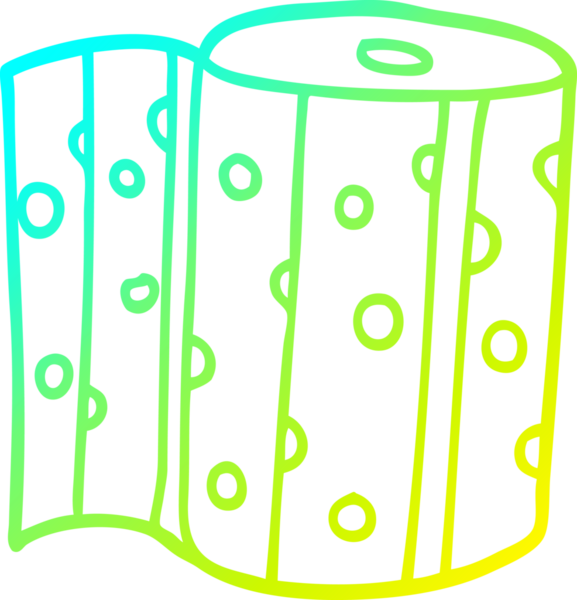 Orijinal soğuk eğimli çizgi film çizimi bir mutfak rulosu.