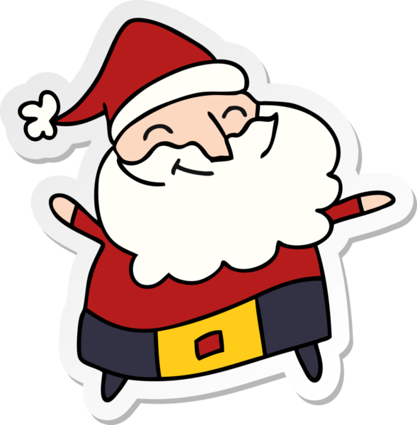 Mutlu bir babanın orijinal serbest sticker karikatürü.