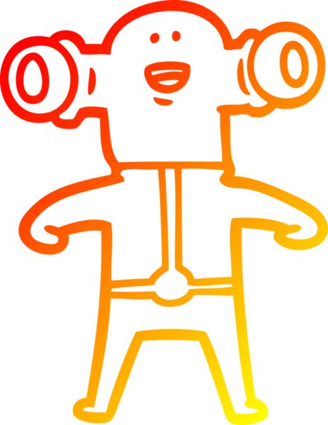 Dost canlısı bir uzaylı çizgi filminin orjinal sıcak çizgi çizimi