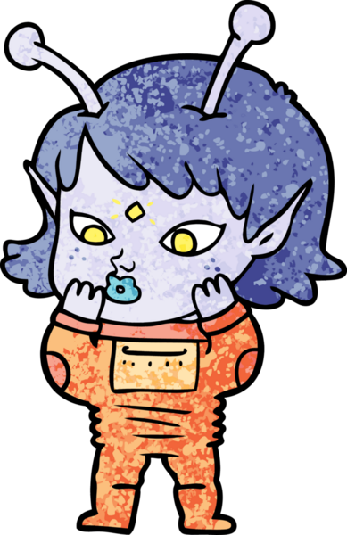 Orijinal güzel çizgi film gerilimli uzaylı kız