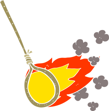 Yanan ilmeğin orijinal düz renk çizimi