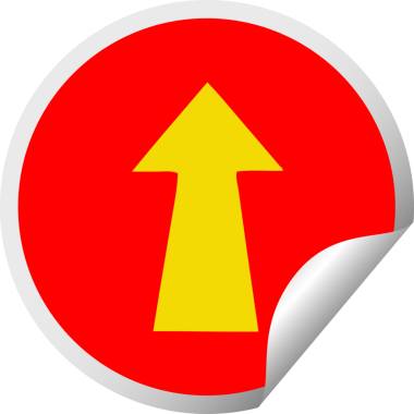 Orijinal dairesel soyma etiketi tuhaf çizgi film oku