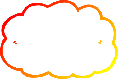 Bir çizgi film bulutunun orjinal sıcak çizgi çizimi