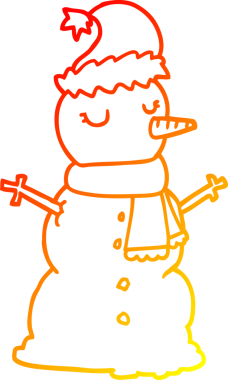 Bir kardan adamın orijinal sıcak çizgi çizimi