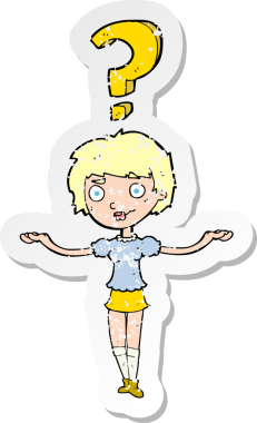 Çizgi filmdeki bir kadının sorduğu orijinal, sıkıntılı çıkartma.