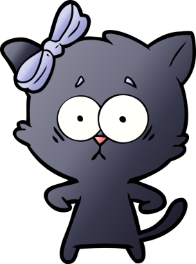 Bir insan tarafından çizilmiş orijinal çizgi film kedisi.