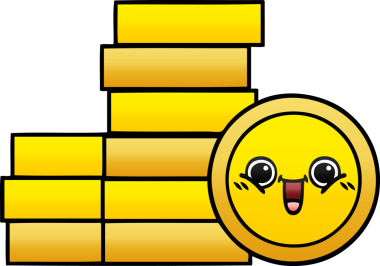 Bir madeni paranın orijinal gölgelendirilmiş karikatürü