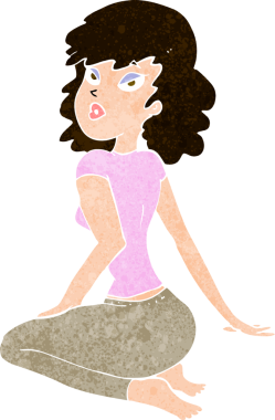 Orijinal çizgi film güzel kadın.