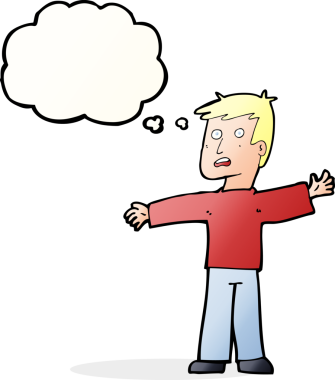 Orijinal çizgi film düşünce balonlu adamı şaşırttı.