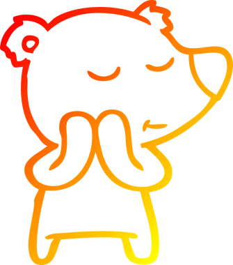 Mutlu bir kutup ayısının orjinal sıcak çizgi çizimi