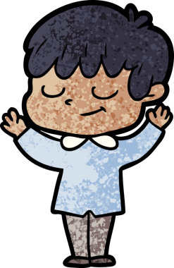 Orijinal çizgi film mutlu çocuk.