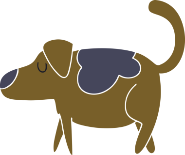 Orijinal el çizimi, çizgi film köpeği.