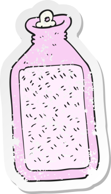 Orijinal gerilmiş sıcak su şişesi etiketi.