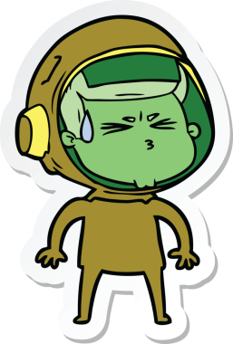 Çizgi filmin orijinal çıkartması stresli astronot