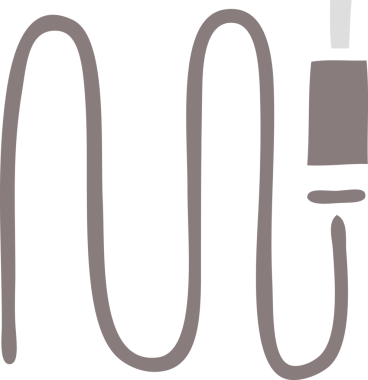 Bir ses kablosunun orijinal düz renk retro karikatürü