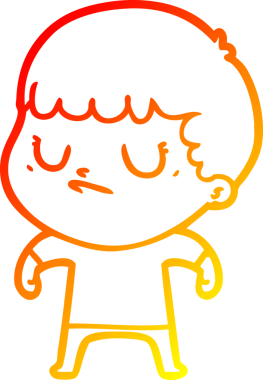 Huysuz bir çocuğun orjinal sıcak çizgi çizimi