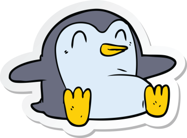 Çizgi film pengueninin orijinal çıkartması