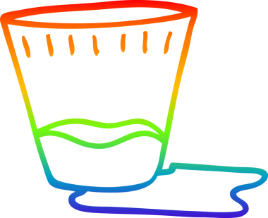 Orijinal gökkuşağı gradyan çizgi çizimi bir karikatür espresso çekimi