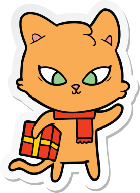 Çizgi film kedisinin orijinal çıkartması.