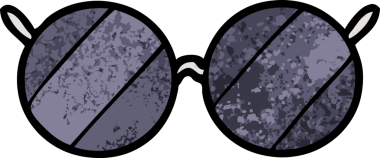 Bir insan tarafından çizilmiş orijinal güneş gözlüğü.