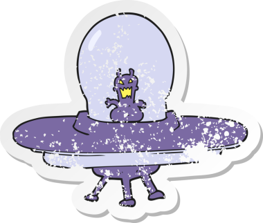 Orijinal uzaylı uzay gemisinin gerilimli çıkartması.