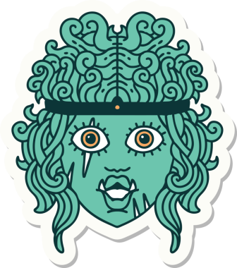 Ork barbar karakterli birinin orijinal çıkartması.