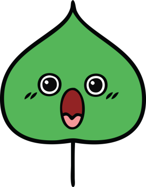 Ekspres yaprağın orijinal şirin karikatürü