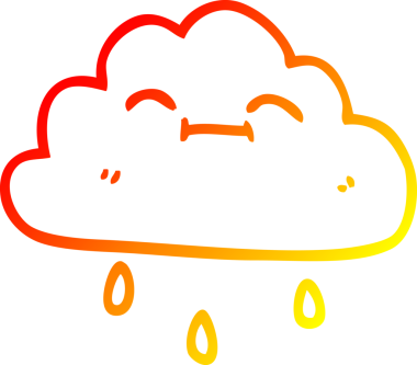 Mutlu yağmur bulutu çizgi filminin orjinal sıcak çizgi çizimi