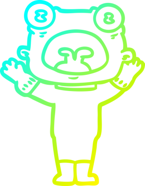 Orijinal soğuk gradyan çizgi çizimi garip uzaylı iletişimi