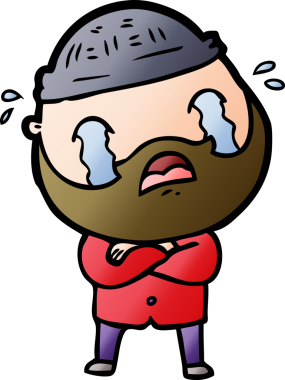 Asıl çizgi film sakallı adam ağlıyor.