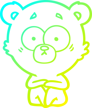 Şaşırmış bir kutup ayısı çizgi filminin orijinal soğuk gradyan çizimi