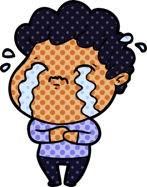 Orijinal çizgi filmci ağlıyor.