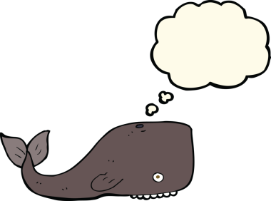 Düşünce baloncuklu orijinal balina