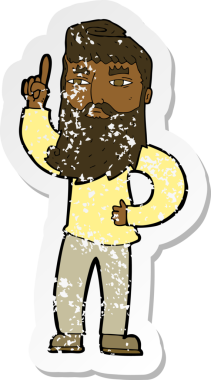 Orijinal gerilim dolu karikatür adamı çıkartması.