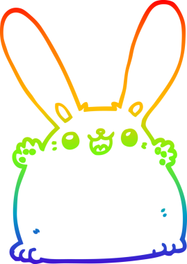 Orijinal gökkuşağı gradyanı çizgi film tavşanı çizimi