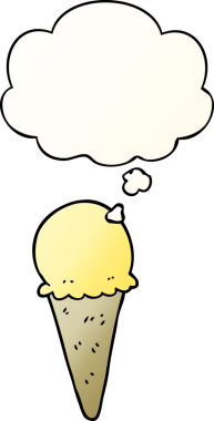 Düz eğimli düşünce baloncuklu orijinal çizgi film dondurması