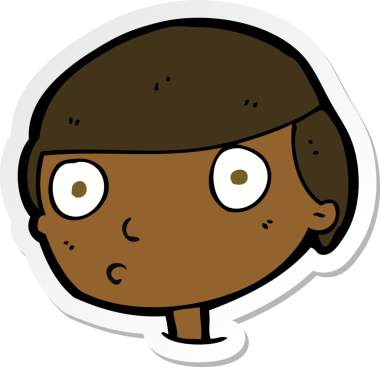 Çizgi film karakterinin orijinal çıkartması.